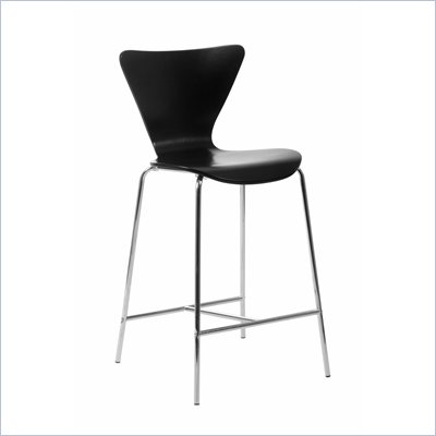 Eurostyle Tessa Black Finish Wooden Counter Stool