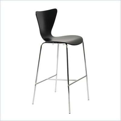 Eurostyle Tessa Black Finish Wooden Bar Stool