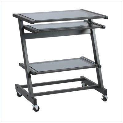 Eurostyle Zaki Glass Top Computer Cart