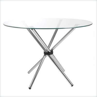 Eurostyle Hadi Dining Table with 42" Glass Top
