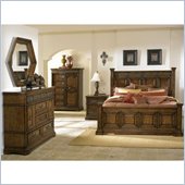 Pulaski Cantabria Wood Poster Bed 3 Piece Bedroom Set in Cantabria Finish