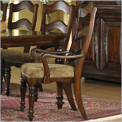 Pulaski Timber Heights Fabric Arm Chair in Timber Heights Dark Wood Finish