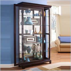 Pulaski Chocolate Cherry Two Way Sliding Door Curio