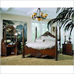 Pulaski Edwardian Wood Poster Bed 5 Piece Bedroom Set