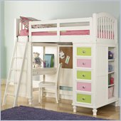 Pulaski Build-A-Bear Pawsitively Yours Kids Loft Bunk Bed in Vanilla Finish