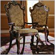 Pulaski Royale Upholstered Seat and Back Arm Chair in Rich Cherry Finish