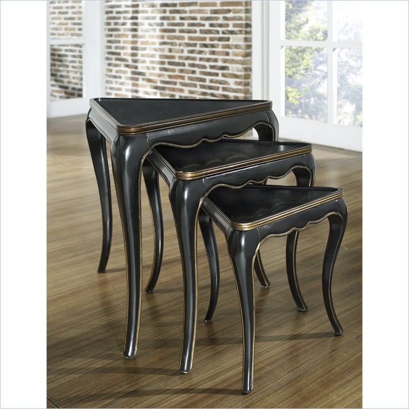  Pulaski Accents Nesting Table in Black Gold Finish 