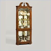 Pulaski Gallery Split Pediment Corner Curio Cabinet 