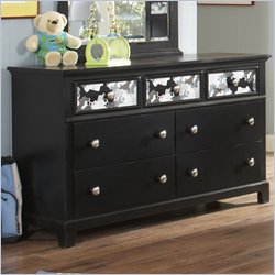 Pulaski Beary Stylish 7 Drawer Dresser in Black Finish