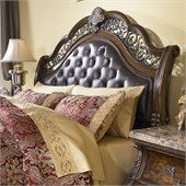 Pulaski Birkhaven Tufted Leather Headboard in Lush Mocha Finish