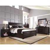 Pulaski Tangerine 330 Panel Storage Bed 5 Piece Bedroom Set in Sable