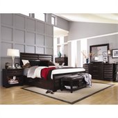 Pulaski Tangerine 330 Panel Storage Bed 6 Piece Bedroom Set in Sable