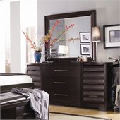 Pulaski Tangerine 330 9 Drawer Triple Dresser and Mirror Set in Sable
