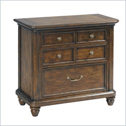 Pulaski Saddle Ridge Bedside Chest in Aged Pecan Finish