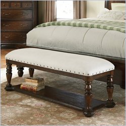 Pulaski Saddle Ridge Bed Bench in Aged Pecan Finish