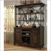 Pulaski Saddle Ridge Sideboard and Hutch in Aged Pecan