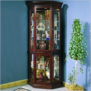 Pulaski Victorian Cherry Large Corner Curio Cabinet