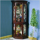 Pulaski Victorian Cherry Large Corner Curio Cabinet