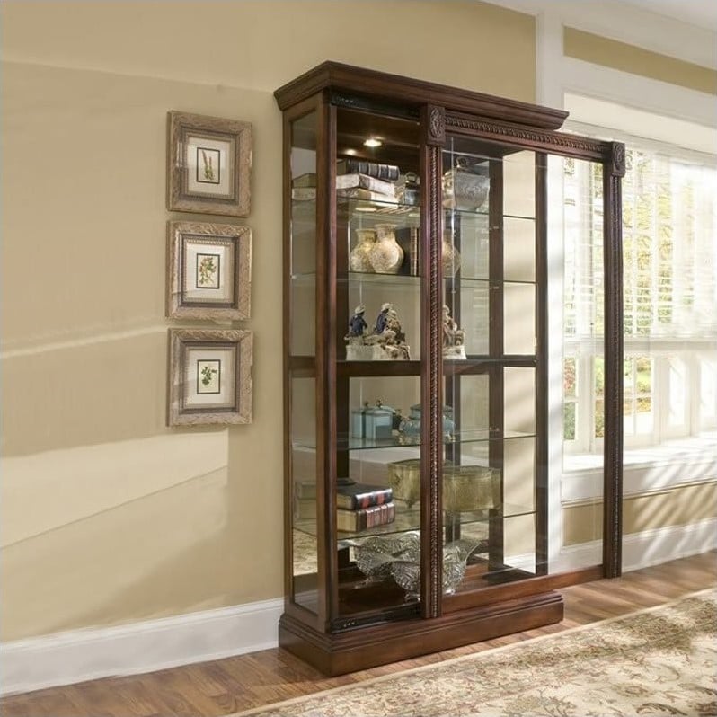 Pulaski Medallion Cherry Curio Cabinet 20485