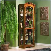 Pulaski Estate Oak Corner Curio Cabinet