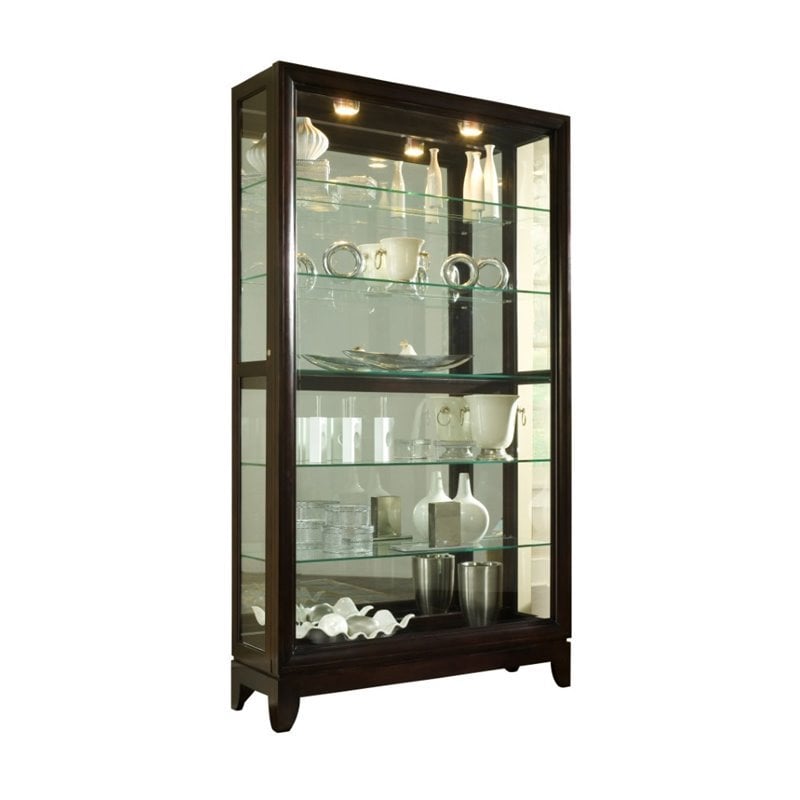 Chocolate Cabinet Inch Wide Cherry Curio cabinets 46 oriental vintage  Pulaski by