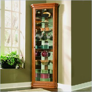 Pulaski Golden Oak II 80 Inch Tall Corner Curio Cabinet
