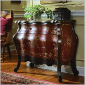 Pulaski 3 Drawer Bombe Accent Chest in Lattice Rouge Finish