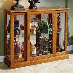 Pulaski Golden Oak III Console Curio Display Cabinet
