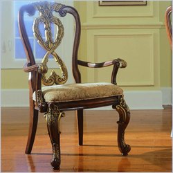 Pulaski Royale Fabric Arm Chair in Medium Wood Finish