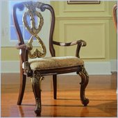 Pulaski Royale Fabric Arm Chair in Medium Wood Finish