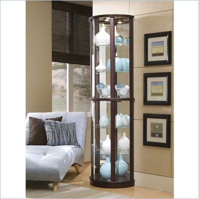 Pulaski Chocolate Cherry Narrow Curio Cabinet
