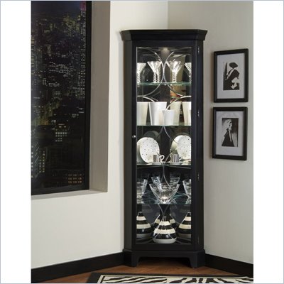 Pulaski Oxford Black Corner Curio Cabinet 