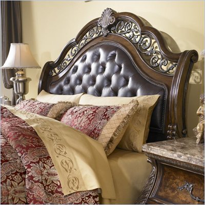 Pulaski Birkhaven Tufted Leather Headboard in Lush Mocha Finish