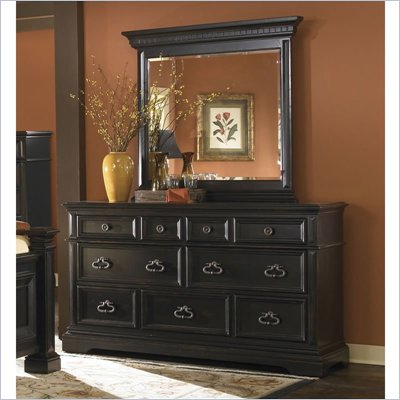 Pulaski Brookfield Dresser and Mirror Set in Ebony