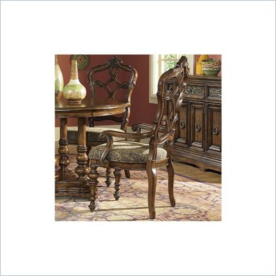 Pulaski Cantabria Wood Carved Back Arm Chair