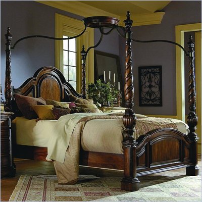 Pulaski Casa Cristina Queen Canopy Bed in Rich La Habana Finish