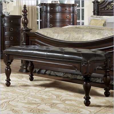 Pulaski Cassara Bed Bench in Cordovan Finish
