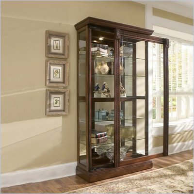 Pulaski Medallion Cherry Curio Cabinet