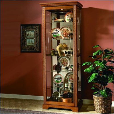 Pulaski Golden Oak III 80 Inch Tall Curio Cabinet