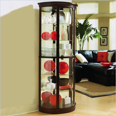 Pulaski Chocolate Cherry II 32 Inch Wide Half Round Curio Cabinet