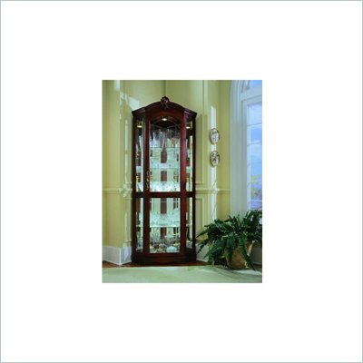 Pulaski Corner Curio  Cabinet in Cardigan Finish