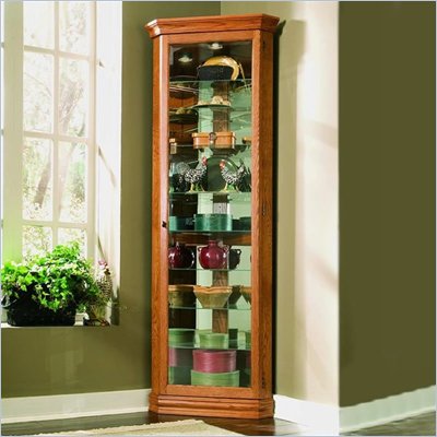 Pulaski Golden Oak II 80 Inch Tall Corner Curio Cabinet