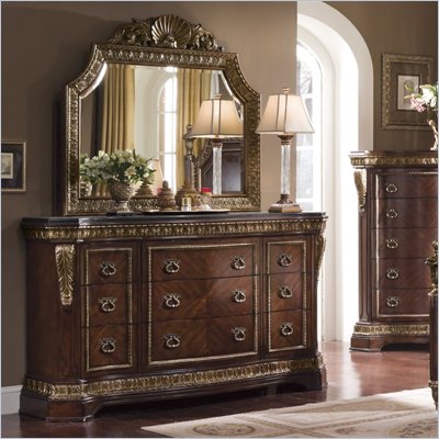 Pulaski Del Corto Dresser and Mirror Set