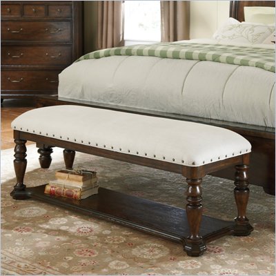 Pulaski Saddle Ridge Bed Bench in Aged Pecan Finish