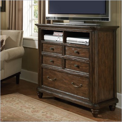 Pulaski Saddle Ridge Media Chest in Aged Pecan Finish