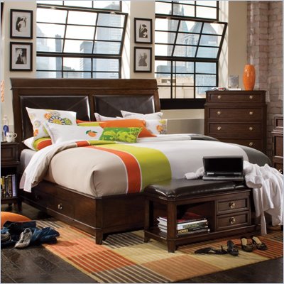 King Storage on Pulaski Tangerine 310 Panel Storage Bed In Nutmeg Finish On This Site