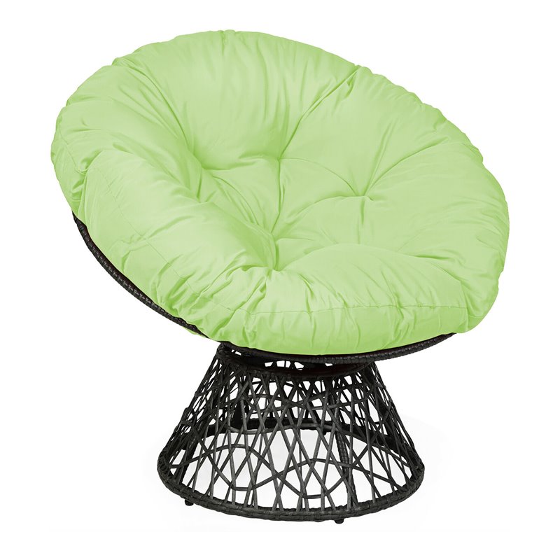 Costway Rattan Papasan Ergonomic Chair with Swivel Soft Cushion in - Main Image