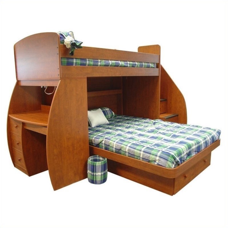 ... Saver Twin over Full Bunk Bed with Desk and Stairs by Berg Furniture