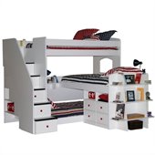 Berg Furniture Utica Lofts Trifecta Bunk Bed with Stairs