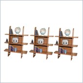Berg Furniture Ladder 3 Shelf Wall Bookcase in Chestnut